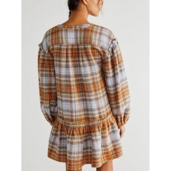 NEW Free People Alexa Plaid Mini Dress S - Picture 2 of 9